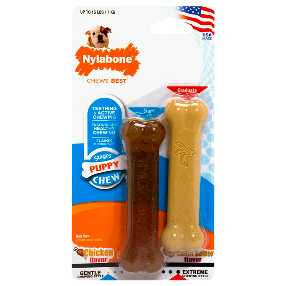 Nylabone Chew Best Teething Chew for Puppies - 2 pack