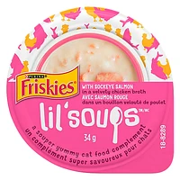 Friskies Lil Soups - Sockeye Salmon in a Velvety Chicken Broth - 34g