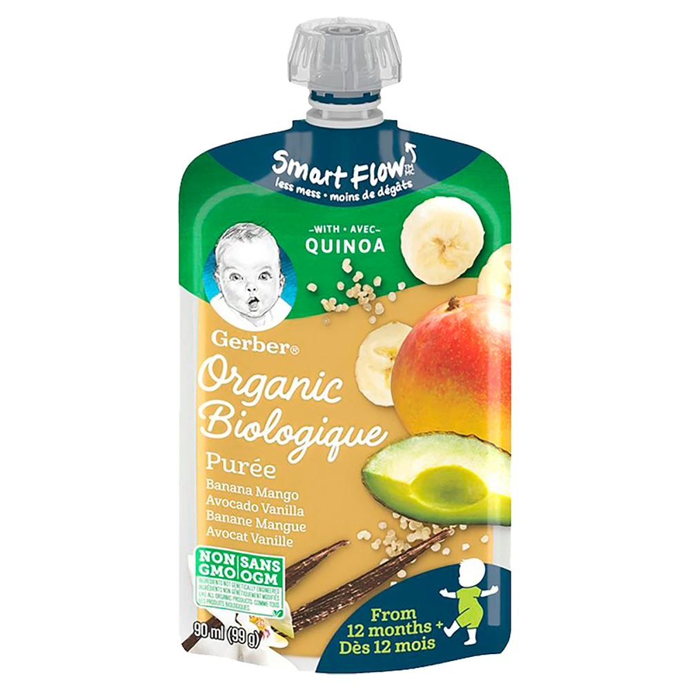 Gerber Organic Puree - Banana Mango Avocado Vanilla - 90ml