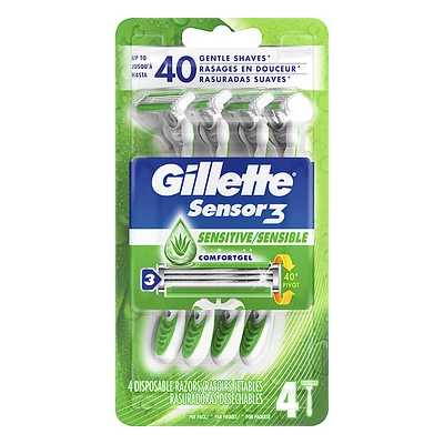 Gillette Sensor3 Disposable Razors - Sensitive - 4s