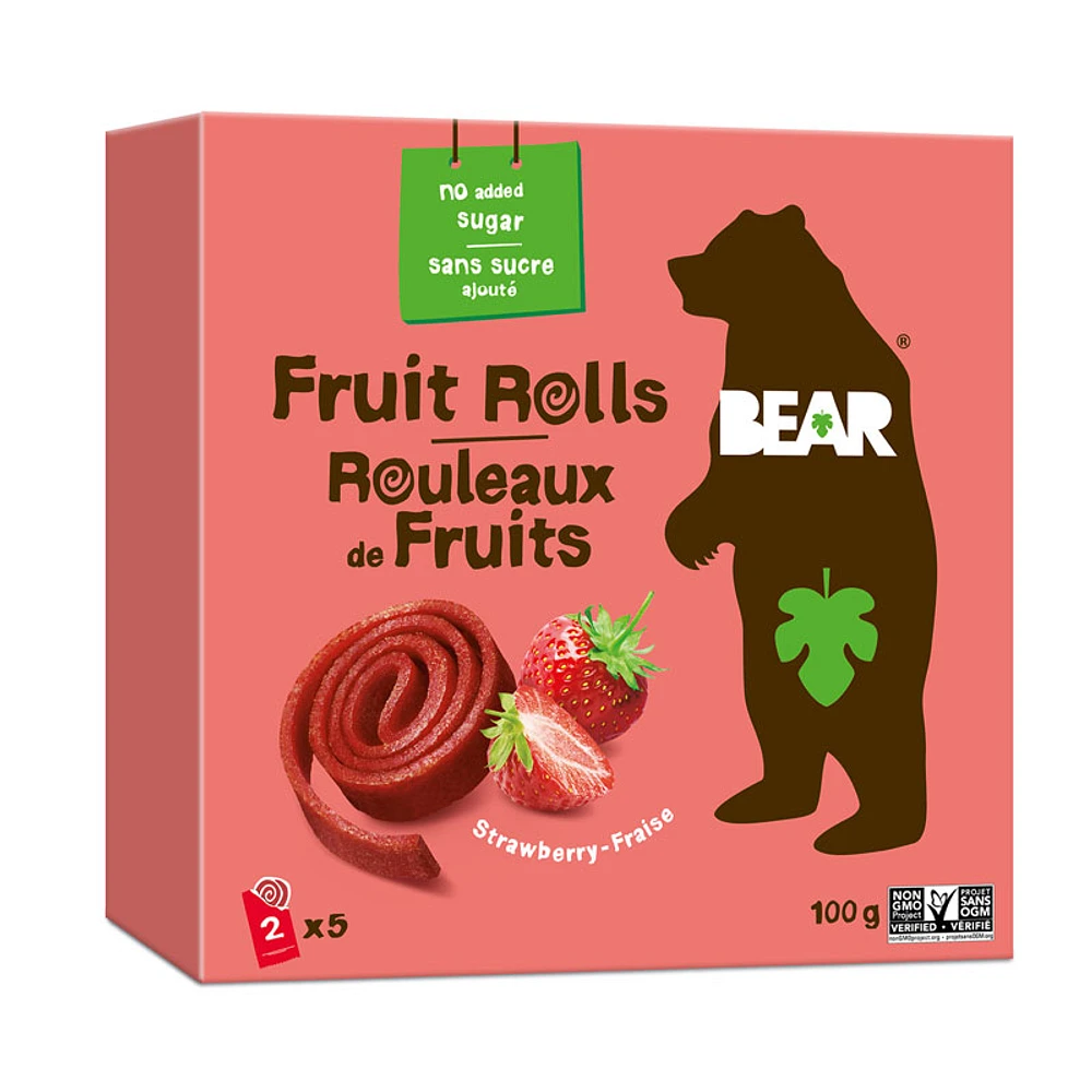 Bear Real Fruit Rolls - Strawberry - 100g/5x2rolls