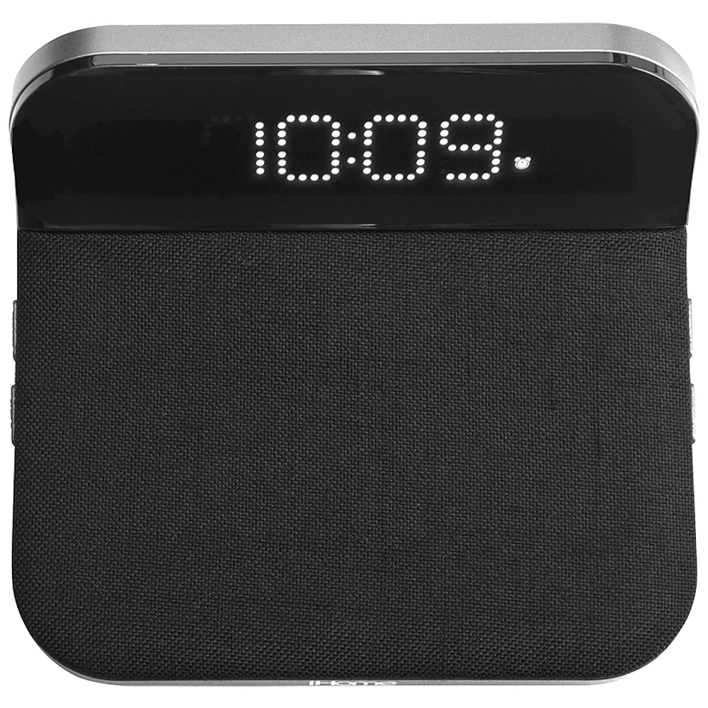 iHome Compact Alarm Clock with Wireless Qi Charging Pad - IW18BG