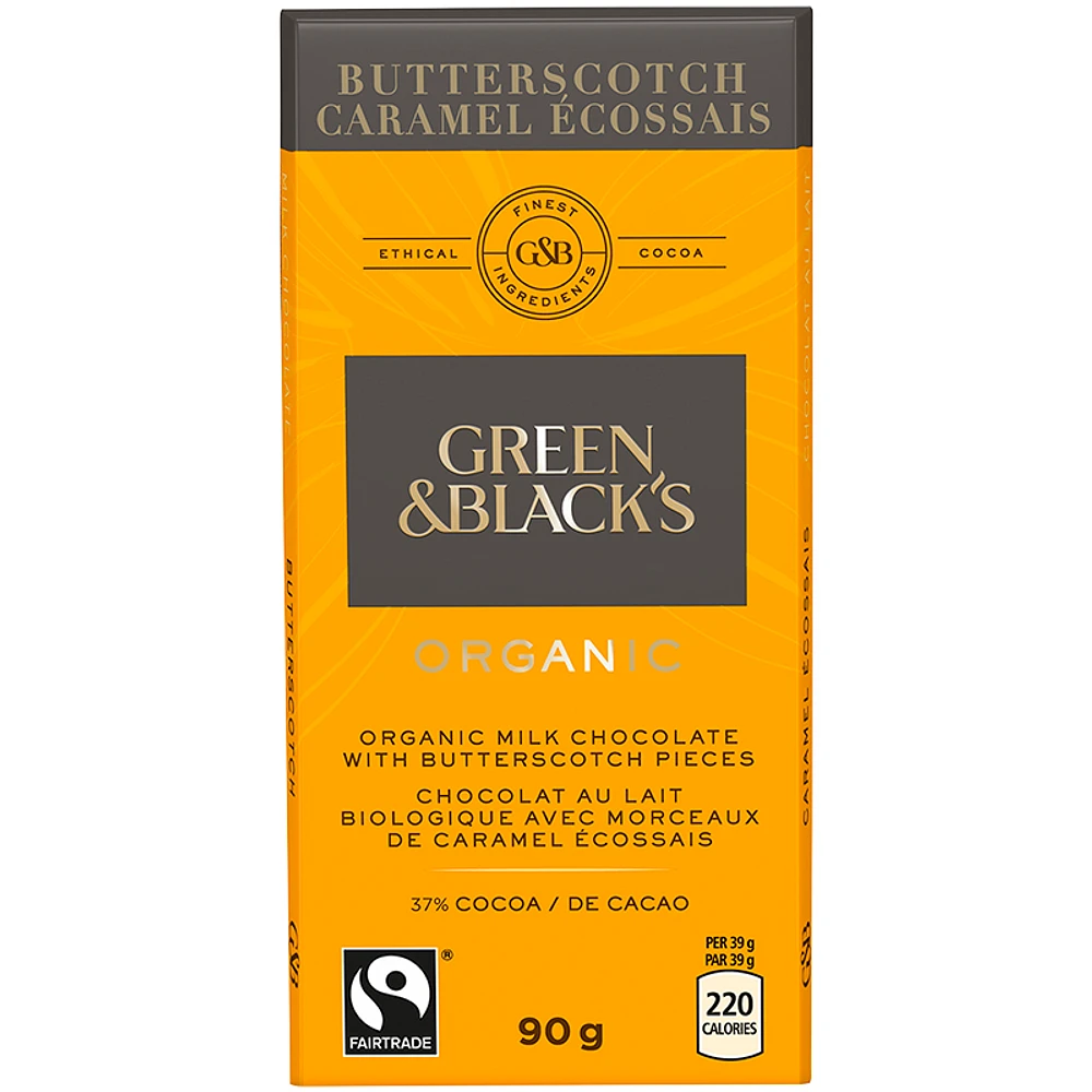 Green & Black's Organic Chocolate - Butterscotch - 90g