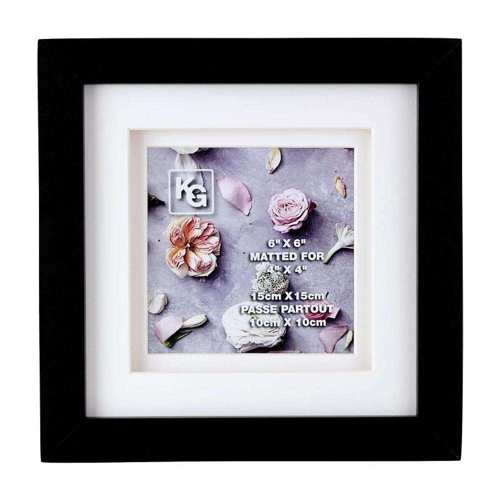 Kiera Grace Double Mat Frame - - 6x6 Inch Double Matted for 4x4 Inch