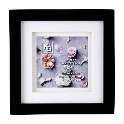 Kiera Grace Double Mat Frame - - 6x6 Inch Double Matted for 4x4 Inch