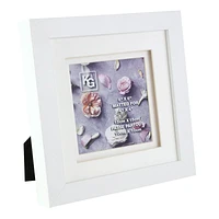 Kiera Grace Double Mat Frame - White - 6x6 Inch Double Matted for 4x4 Inch - PH40326-1