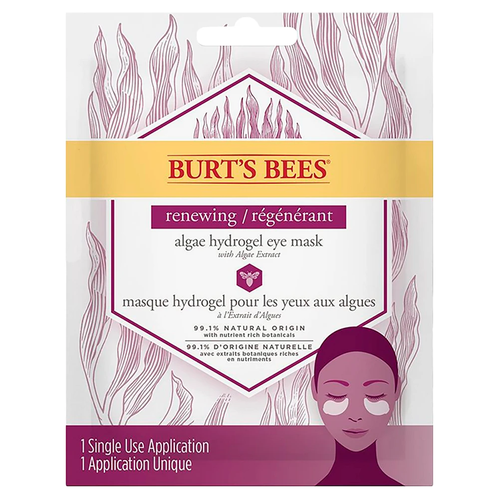 Burt's Bees Renewing Algae Hydrogel Eye Mask - 1 single use