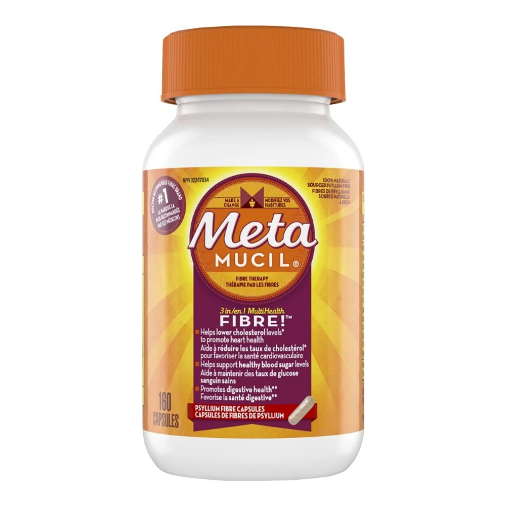 Metamucil 3-in-1 Multihealth Fibre Capsules - 160's