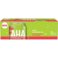 AHA Sparkling Water - Lime + Watermelon - 12x355ml