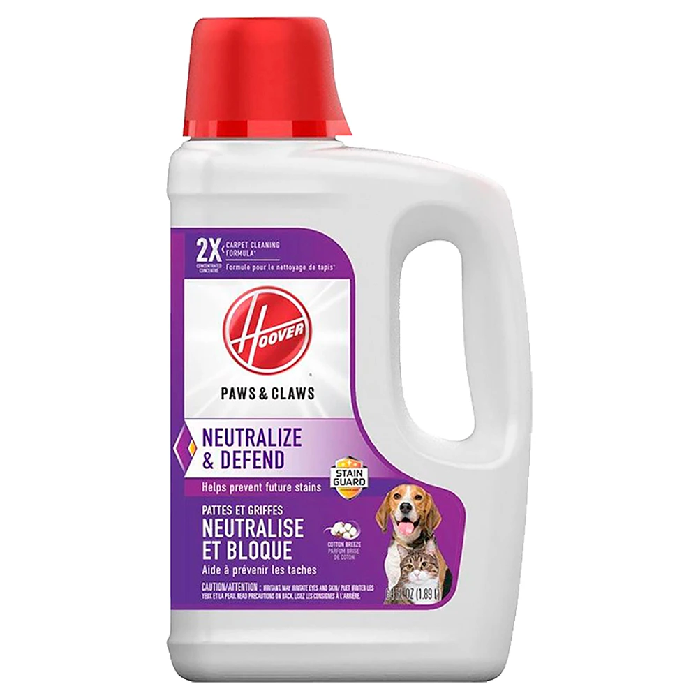 Hoover Paws & Claws Carpet Cleaning Formula with Stainguard - 1.87L