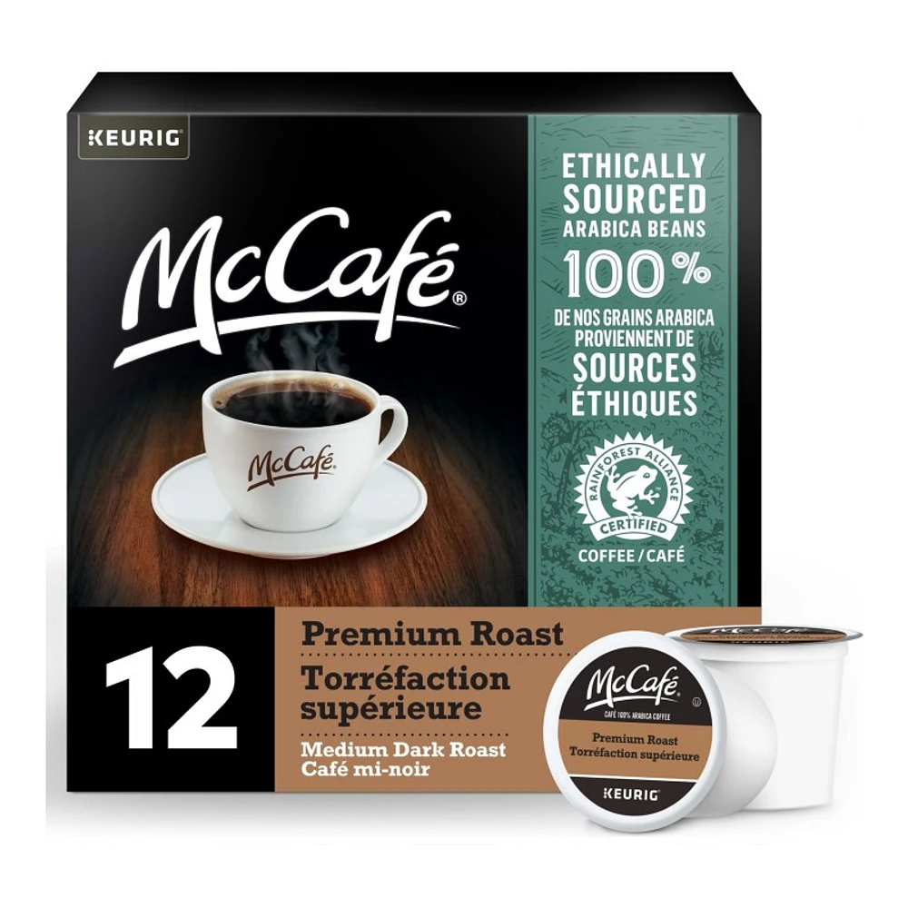 McCafe Premium Medium Dark Roast Decaf K-Cup Coffee Pods