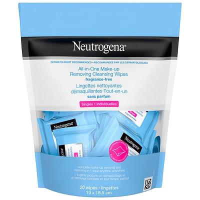 Neutrogena All-in-One Make-up Removing Wipes Singles - 20's