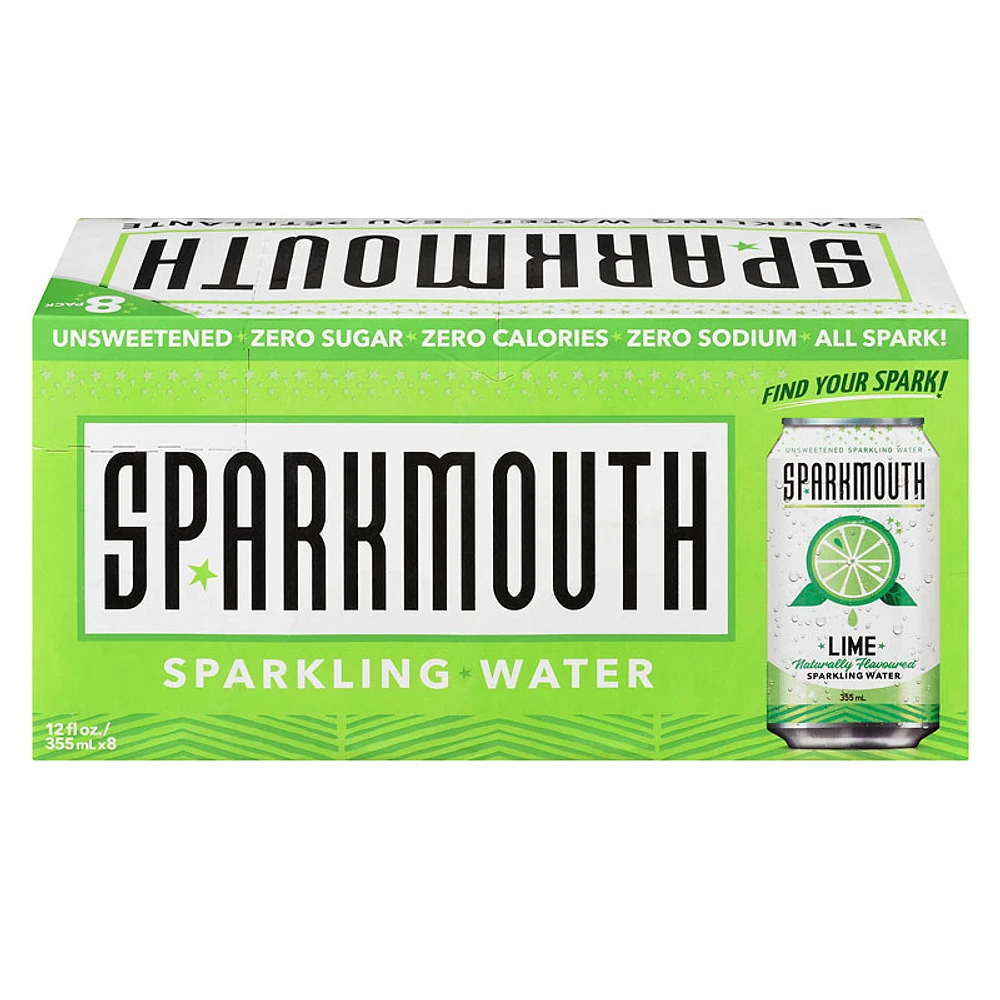 Sparkmouth Sparkling Water - Lime - 8x355ml