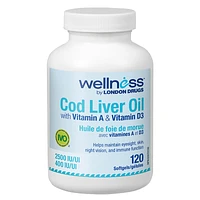 Wellness by London Drugs Cod Liver Oil with Vitamin A & D - 120s