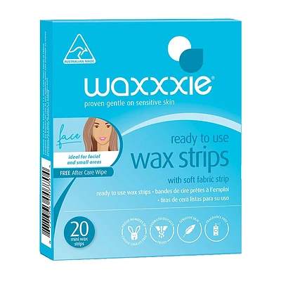 Waxxxie Ready to Use Mini Wax Strips for Face & Small Areas - 20s