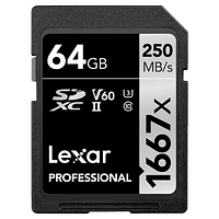 Lexar Professional 1667x SD Card - 64GB - LSD64CBNA1667