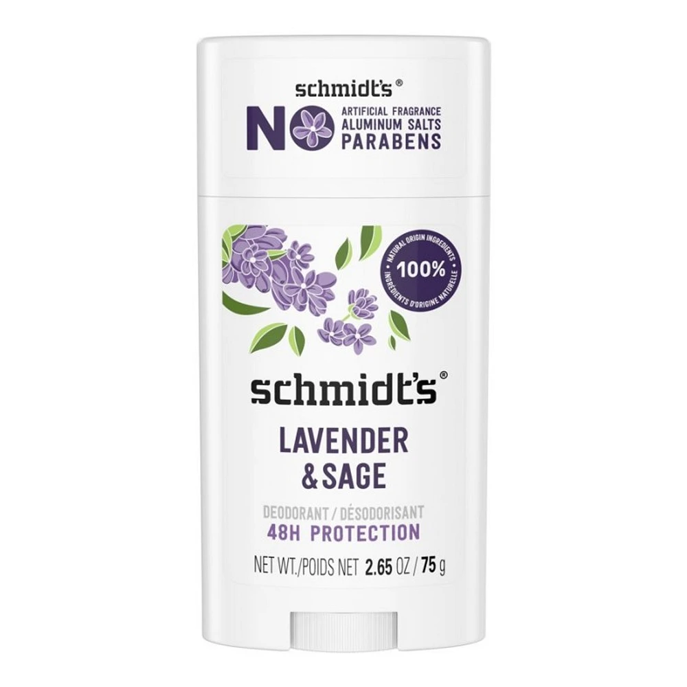 Schmidt's Natural Deodorant Stick Mineral Enriched - Lavender + Sage - 75g