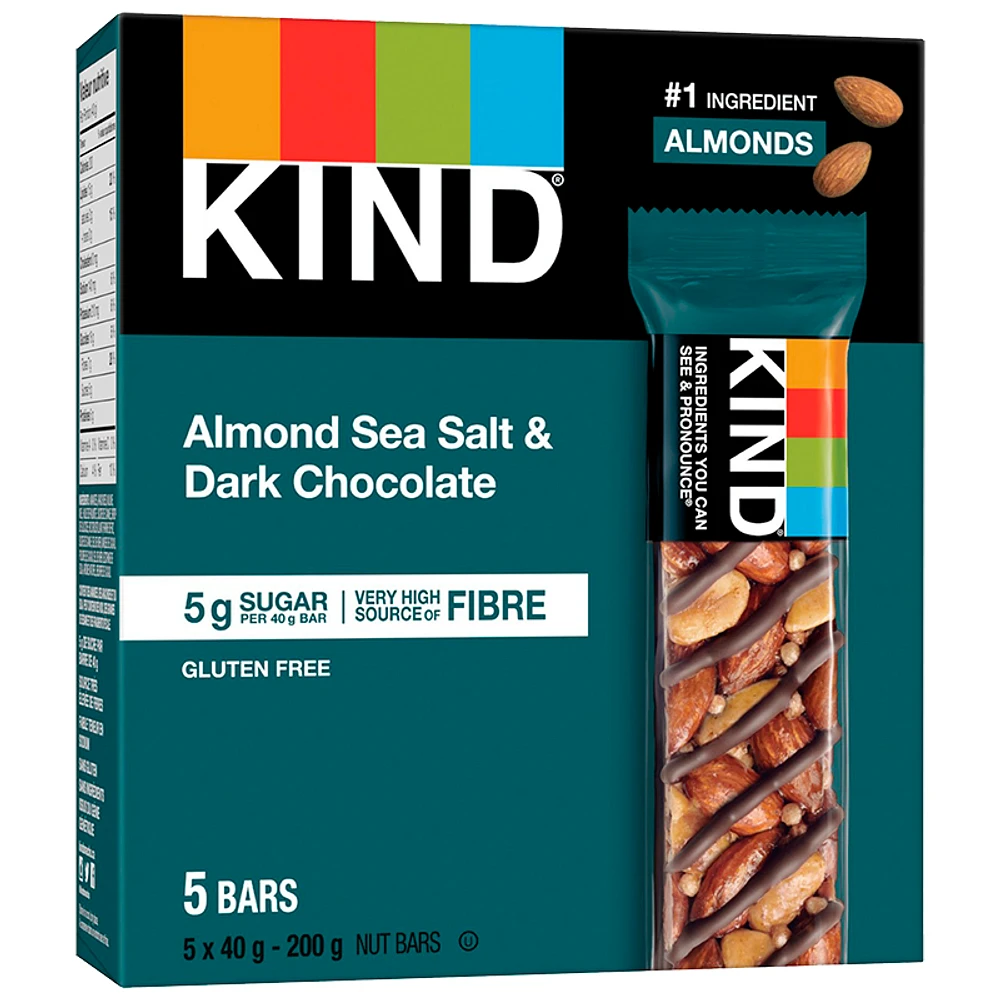 Kind Nut Bars - Almond Sea Salt & Dark Chocolate - 5x40g