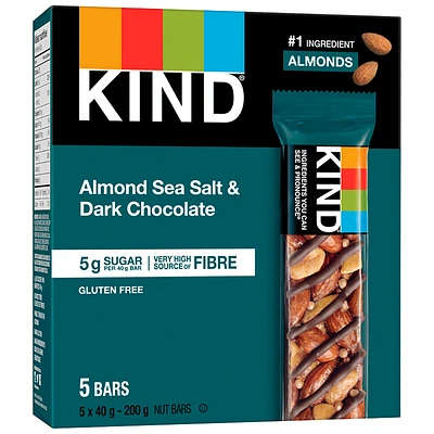 Kind Nut Bars - Almond Sea Salt & Dark Chocolate - 5x40g