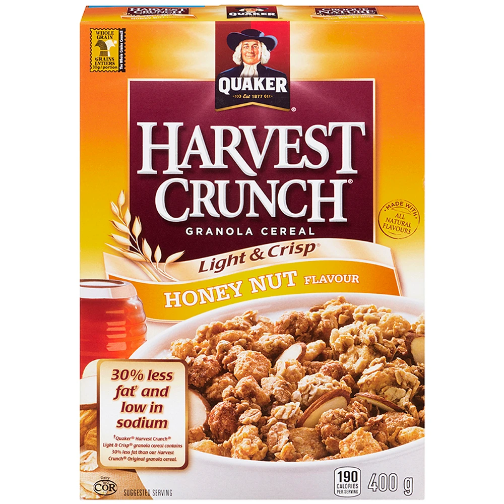 Quaker Harvest Crunch Granola Cereal - Honey Nut - 400G