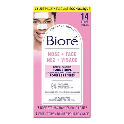 BiorÃ© Deep Cleansing Pore Strips Combo for Face & Nose - 14 strips