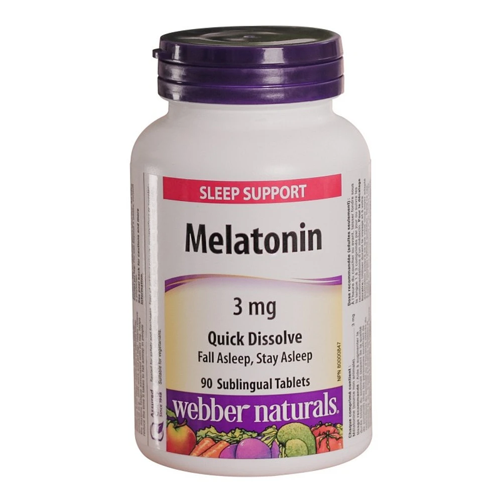 Webber Naturals Melatonin Sublingual Tablets - 3mg - 90's