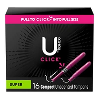 U by Kotex Click Compact Tampons - Unscented - Super - 16 Count