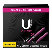 U by Kotex Click Compact Tampons - Unscented - Regular - 45 Count