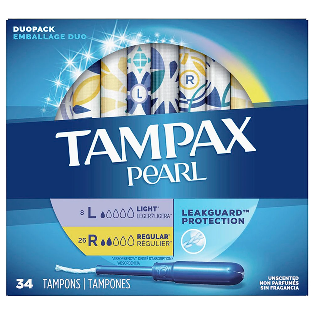 Tampax Pearl DuoPack - Light/Regular - 34s