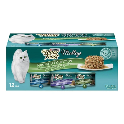 Fancy Feast Medleys Cat Food Variety Pack - Primavera Collection - 12 x 85g