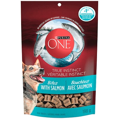 Purina One True Instinct Bites Dog Treats - Salmon - 198g