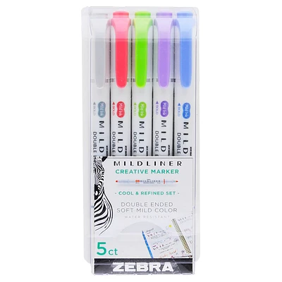 Zebra Mildliner Creative Marker - Cool & Refined - 5s