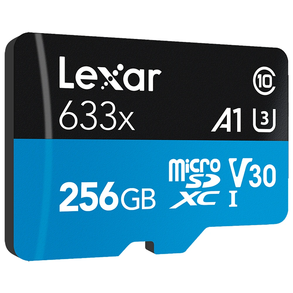 Lexar High-Performance 633x MicroSD Card - Black / Blue - 256GB - LSDMI256BBNL633A