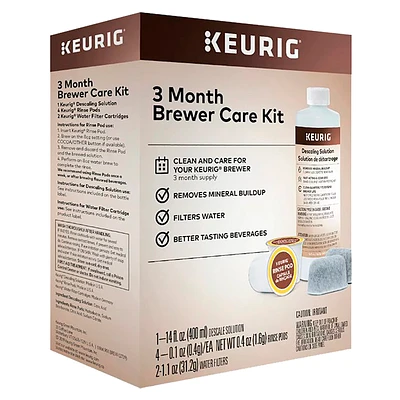 Keurig 3 Month Brewer Care Bundle Accessory Kit for Coffee Machine