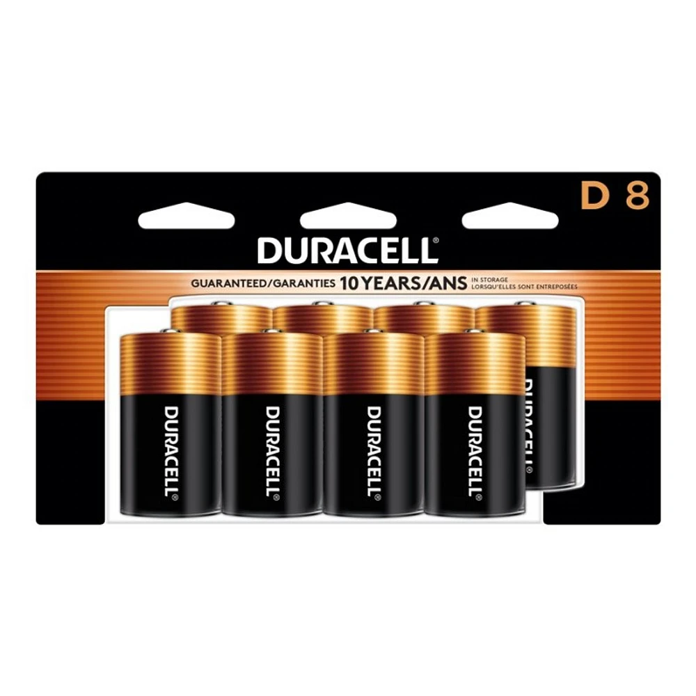 Duracell Coppertop D Alkaline Batteries - 8 pack