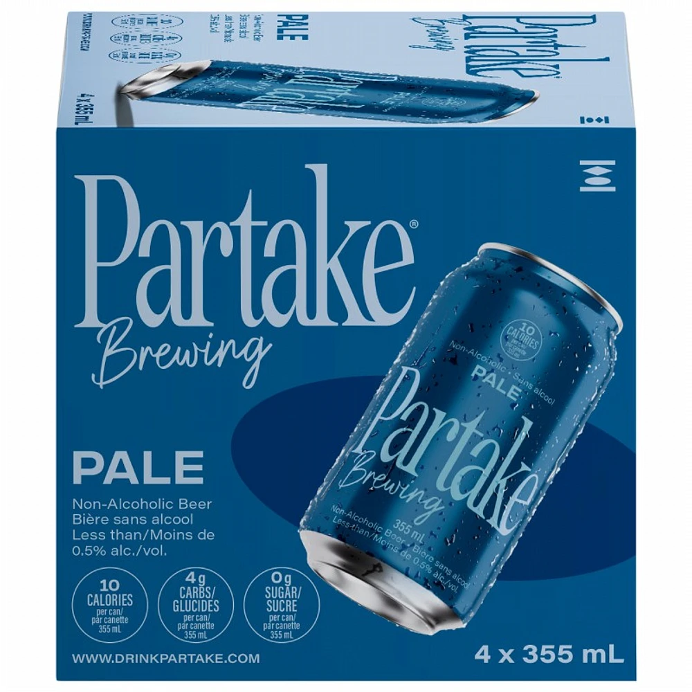 Partake Brewing Craft Non-Alcoholic Beer - Pale Ale - 4x355ml