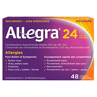 Allegra 24 Hours Antihistamine Tablets - 120mg/48s