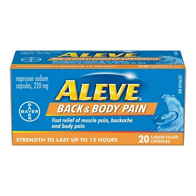 Aleve Back & Body Pain Liquid Filled Capsules - 220mg - 20s