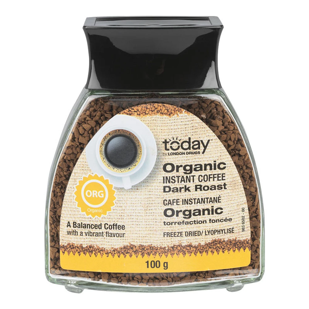 Today by London Drugs Organic Instant Coffee - Dark Roast - 100 g