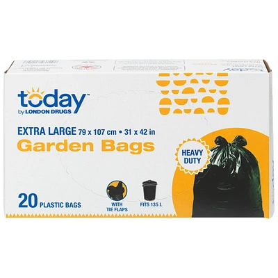 Today by London Drugs Heavy Duty Garden Bags - Black - 20s