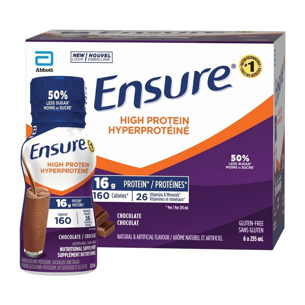 Ensure High Protein Nutritional Supplement - Chocolate - 6x235ml