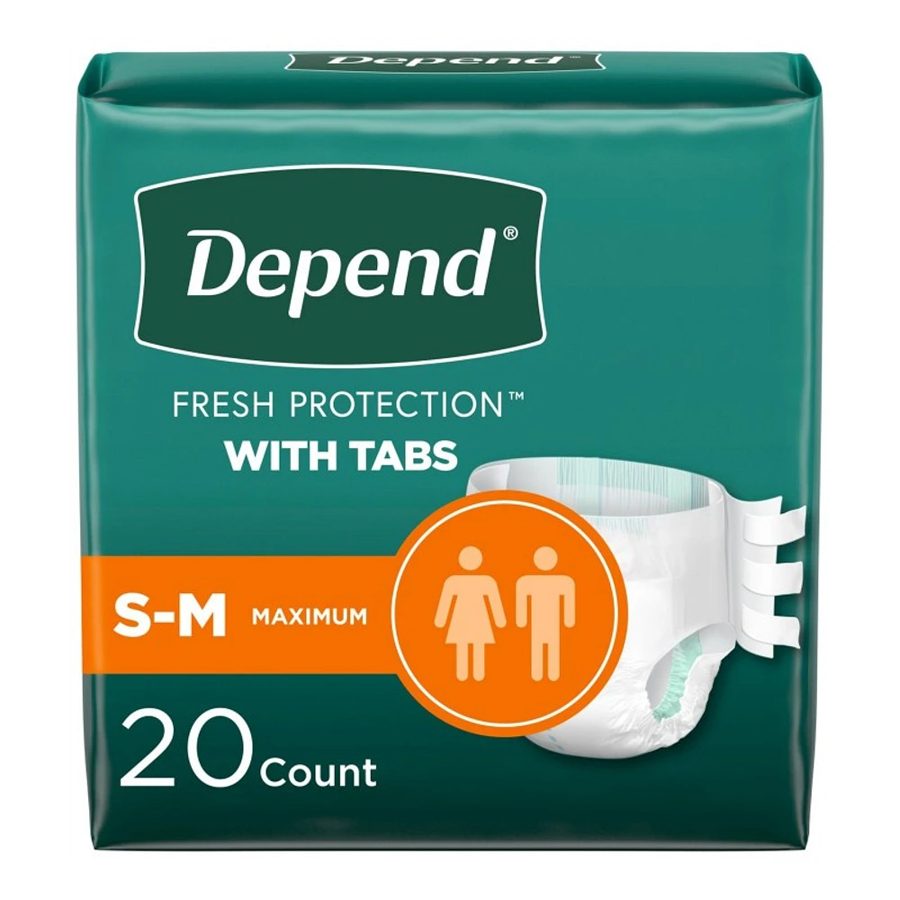 Depend Fresh Protection Unisex Incontinence Briefs - Maximum - Small/Medium - 20's