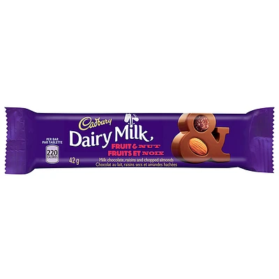 Cadbury Dairy Milk Fruit & Nut Milk Chocolate Bar - 42g