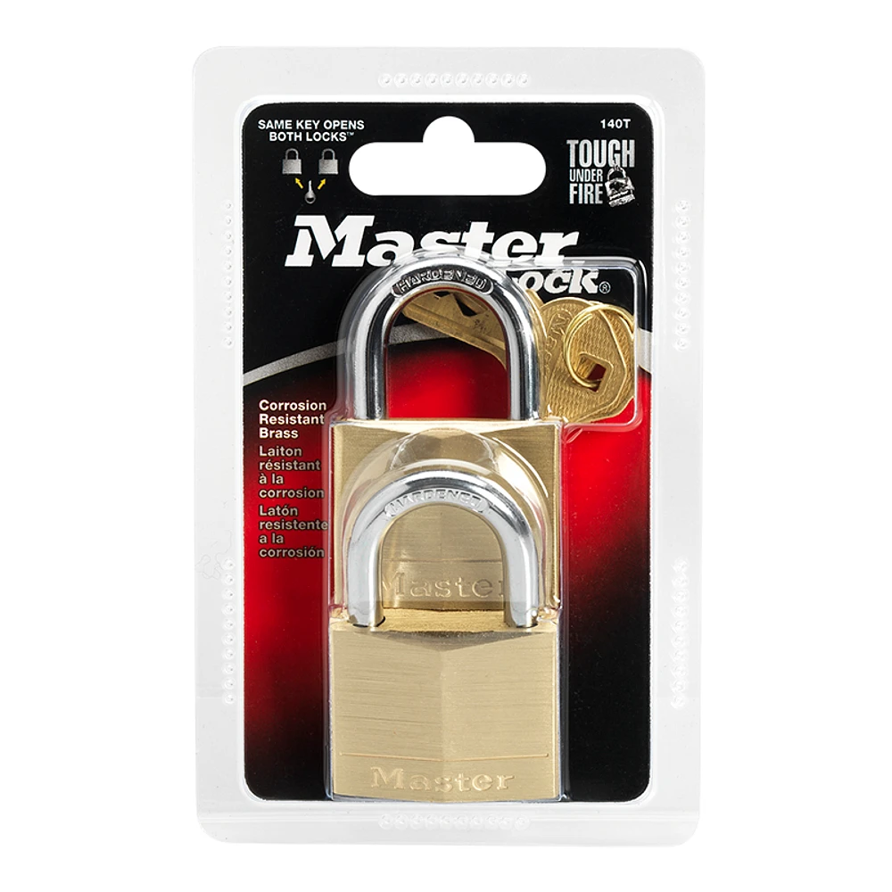 Master Lock Solid Brass Padlocks - 2 Pack