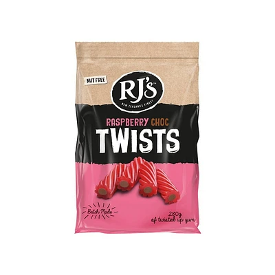 RJ'S Licorice Raspberry Chocolate Twists - 280g