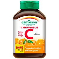 Jamieson Chewable Vitamin C  500 mg - Tangy Orange  - 100's