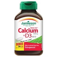 Jamieson Mega CalTM Calcium 650 mg + Vitamin D3 400 IU - 100's