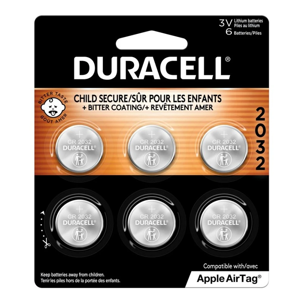 Duracell Lithium Battery - Bitter Coating - CR2032 - 6 Pack