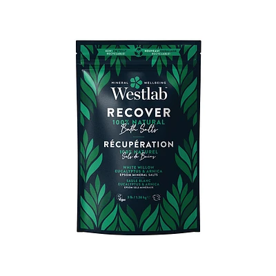 Westlab Epsom Bathing Salts Recover - White Willow & Eucalyptus - 1.36Kg