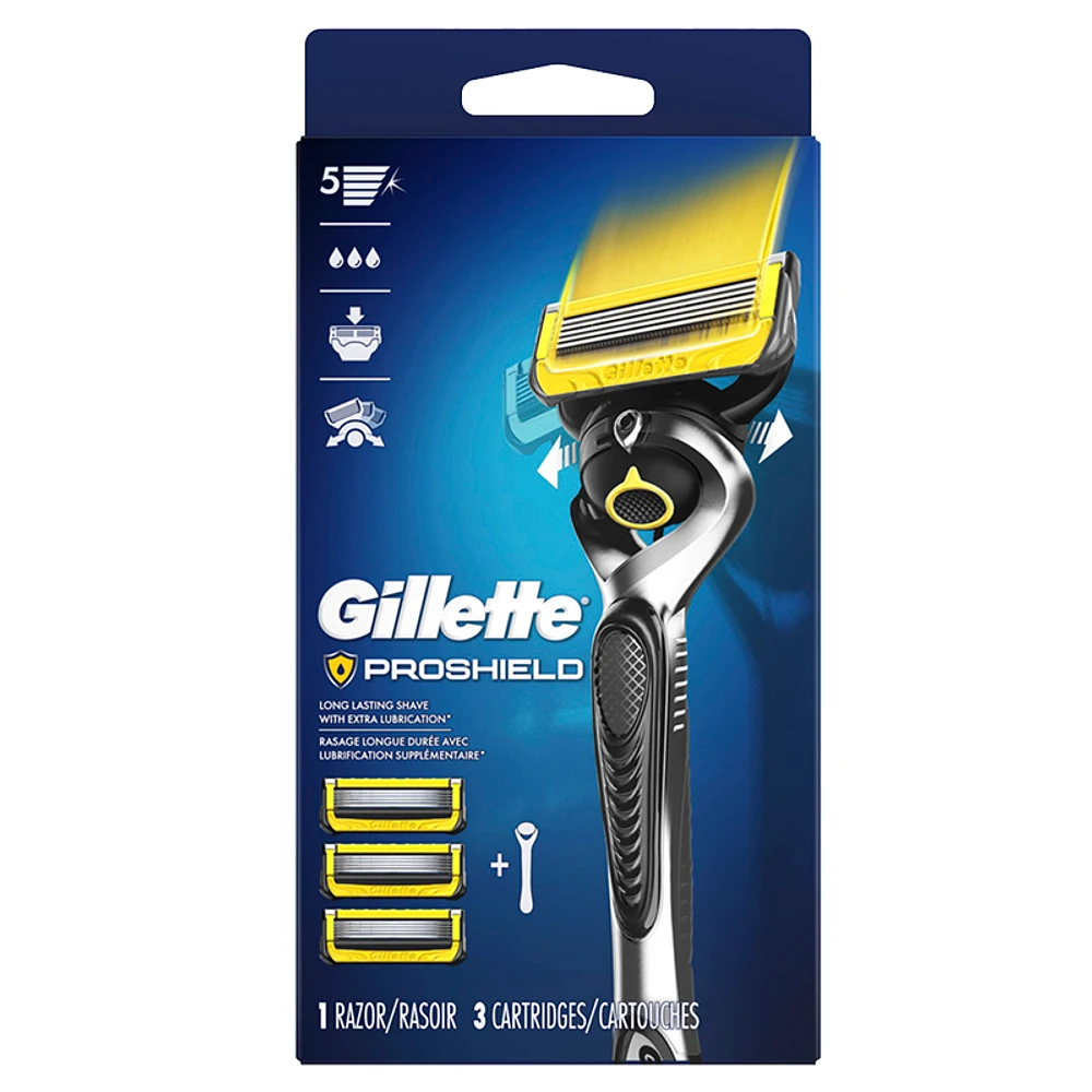 Gillette Proshield Men's Razor + 3 Cartridges